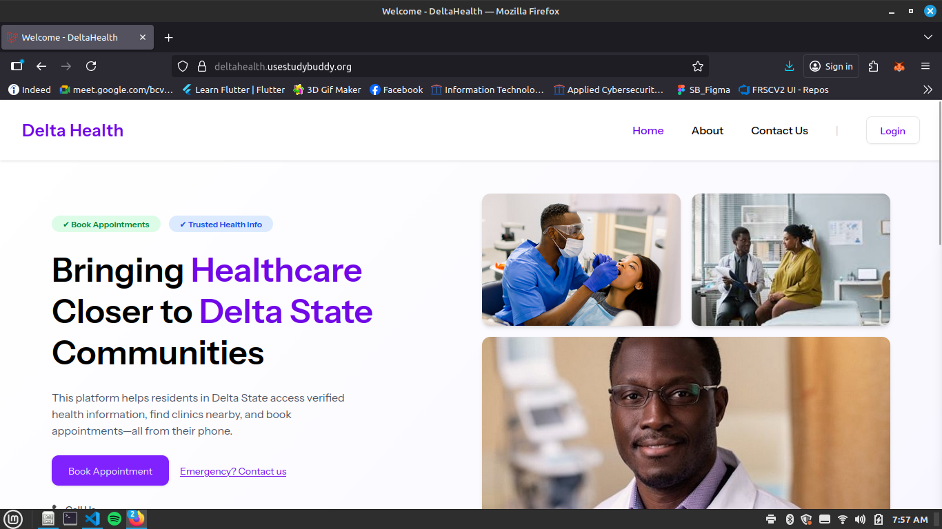 Screenshot of Delta Health