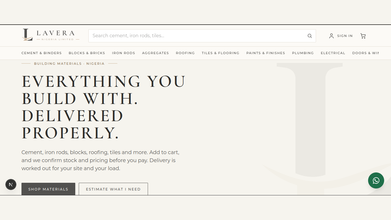 Screenshot of Lavera Nigeria